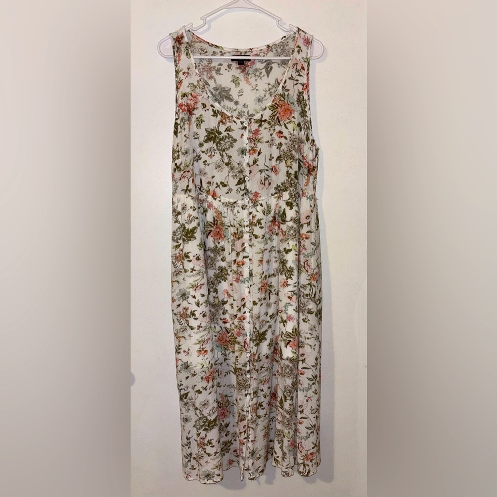 Frye Sleeveless Midi Floral Dress Size XXL